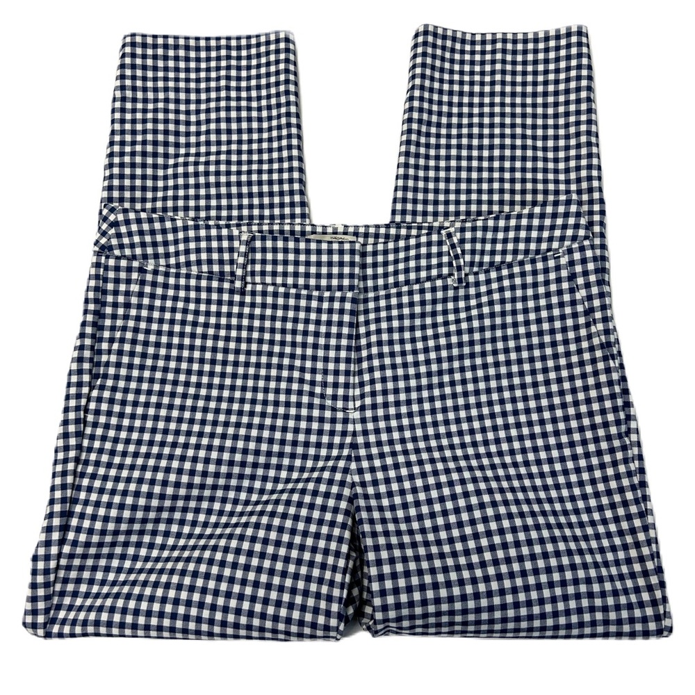 Halogen Cropped Ankle Pants Sz 10 Blue Check Gingham Picnic Euro‎ Summer Classic